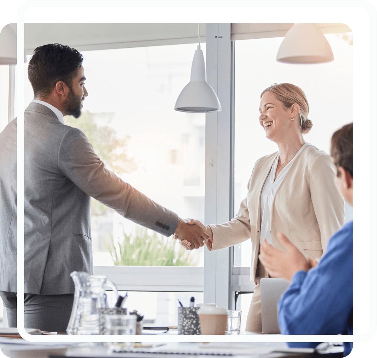 Employer and Recruiter shaking hands