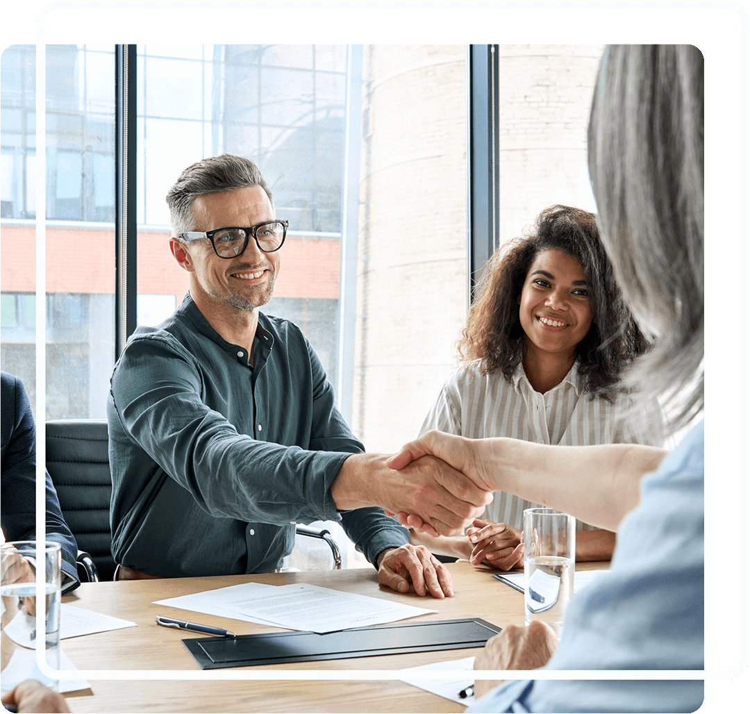 Employer and Recruiter shaking hands