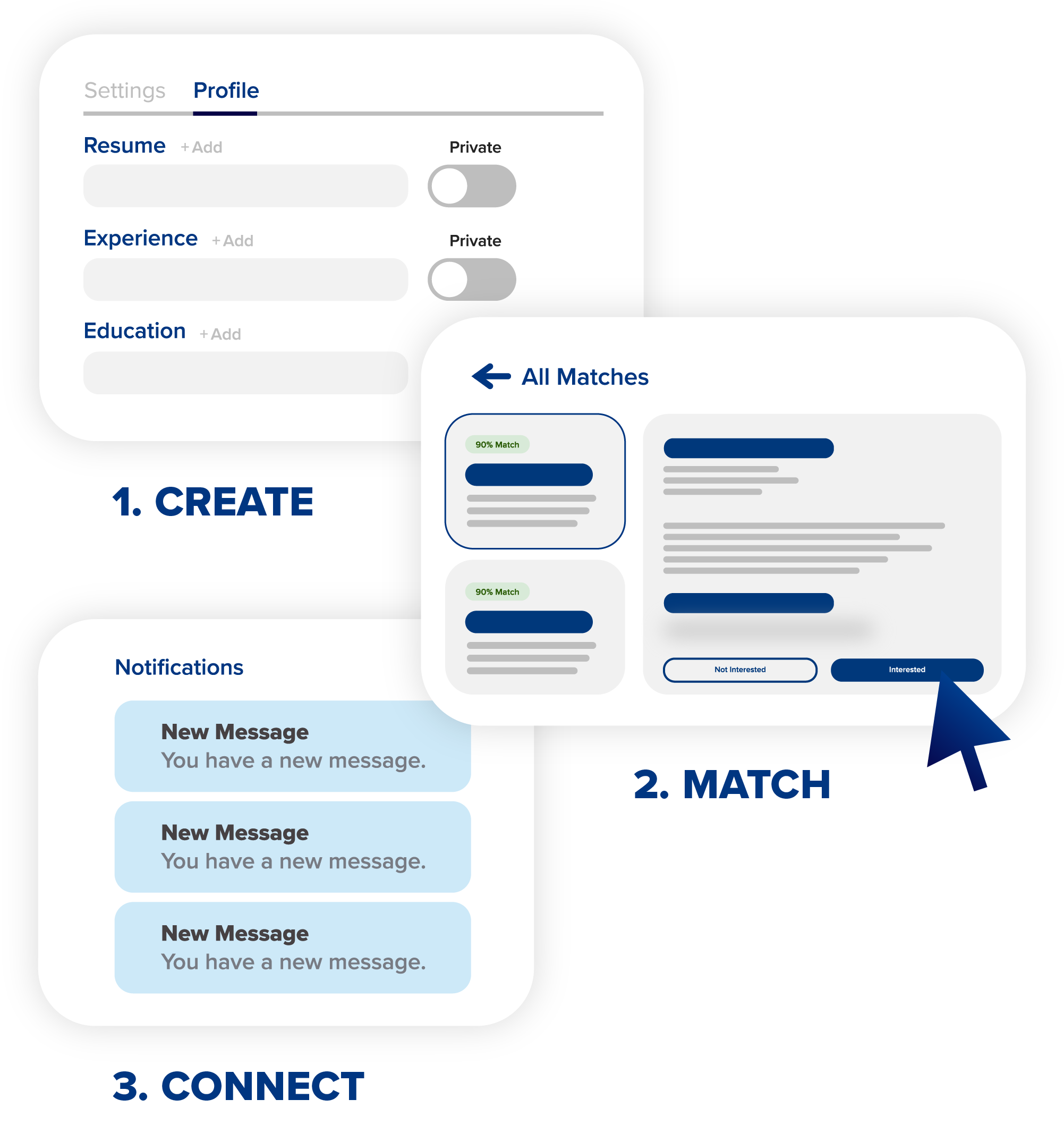 Create, Match, Connect